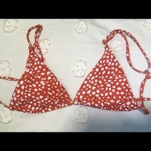 Orange and White Triangle Bikini Set